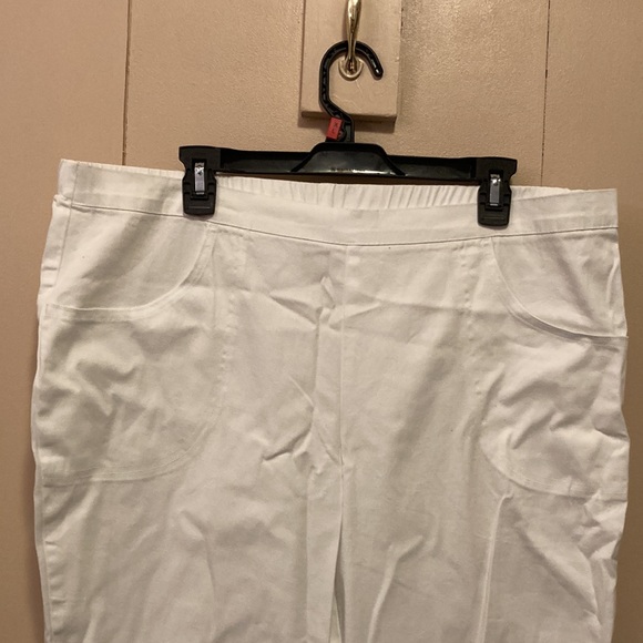 WHITE STAG XXL/20 P Wm WHITE SUMMER COTTON TROUSERS Elastic Waist 2 Pckt - Picture 3 of 5